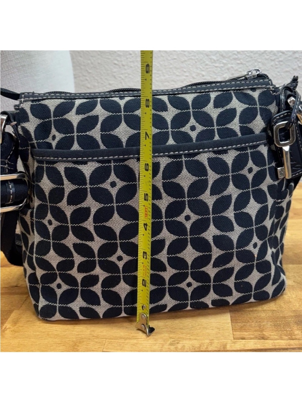 Fossil canvas and leather navy blue Patterned Shoulder Bag - Picture 3 of 6